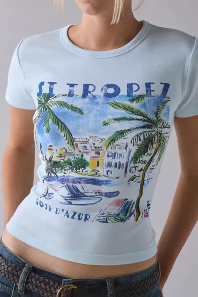 Destination Watercolor Graphic Cotton Baby Tee