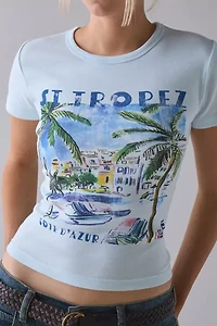 Destination Watercolor Graphic Cotton Baby Tee