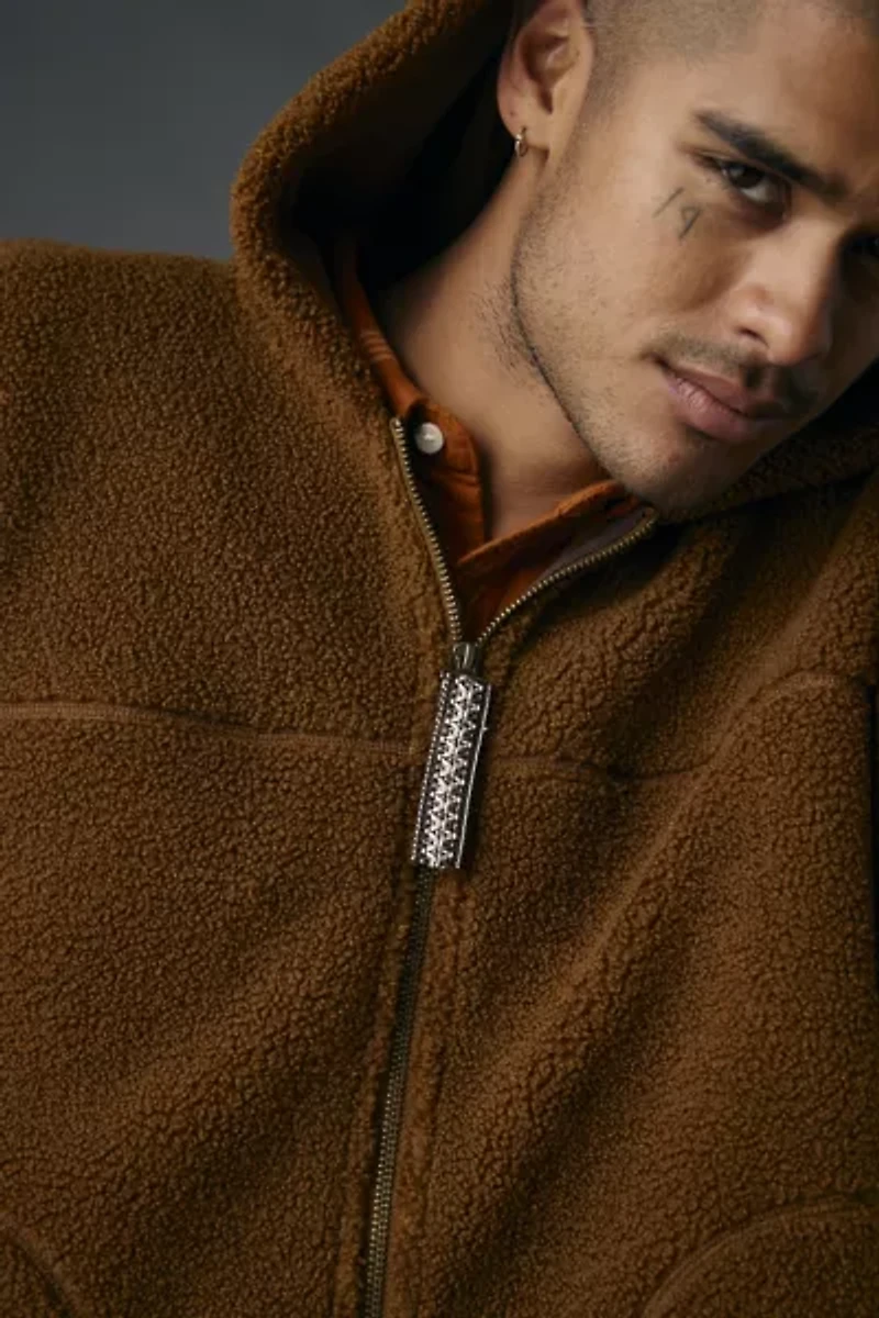UGG Braid Fleece Full Zip Hoodie Sweatshirt