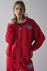 Boys Lie Harley Red Flags Graphic Zip-Up Hoodie Sweatshirt