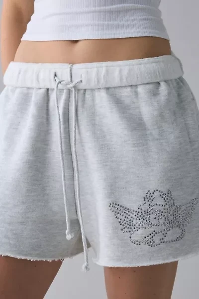 Boys Lie 1-800 Rhinestone Graphic Heathered Basic Short