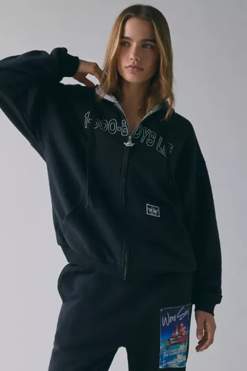 Boys Lie Harley 1-800 Disconnected Graphic Zip-Up Hoodie Sweatshirt