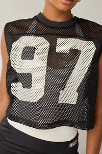 Puma X Rosé Graphic Mesh Cropped Jersey Tee