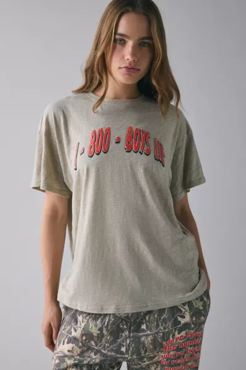Boys Lie 1-800 Manhunt Graphic Boyfriend Tee