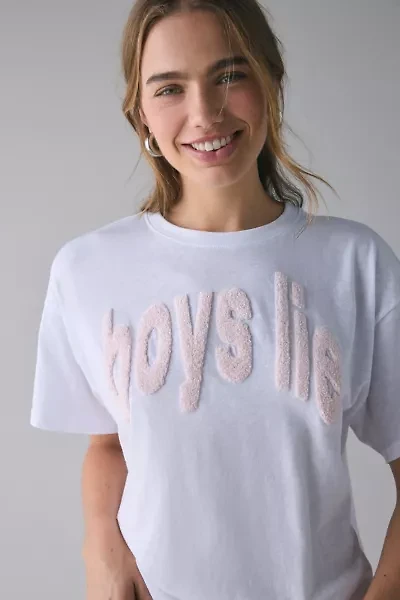 Boys Lie Block Their Number Graphic Boyfriend Tee