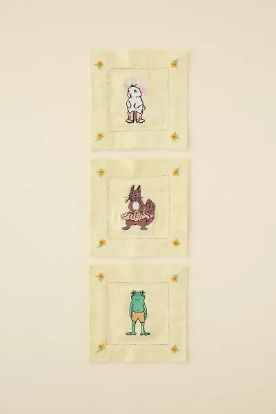 Party Animal Fabric Coaster - Set Of 3