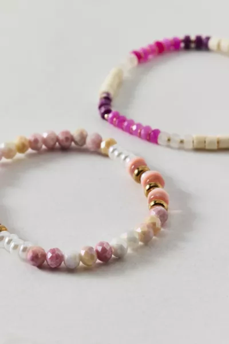 Color Pop Mixed Beaded Stretch Bracelet Set