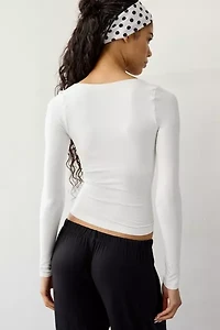 Out From Under Ruby Square Neck Long Sleeve Cropped Tee