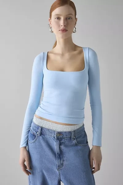 Out From Under Ruby Square Neck Long Sleeve Cropped Tee