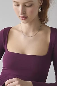 Out From Under Ruby Square Neck Long Sleeve Cropped Tee