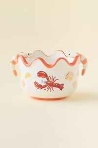 Lobster Dinner Scalloped Ceramic Planter