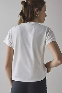 Amour Polka Dot Hearts Applique Graphic Slim Tee