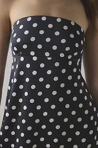 UO Mira Strapless Tie-Back Bow Satin Slip Mini Dress