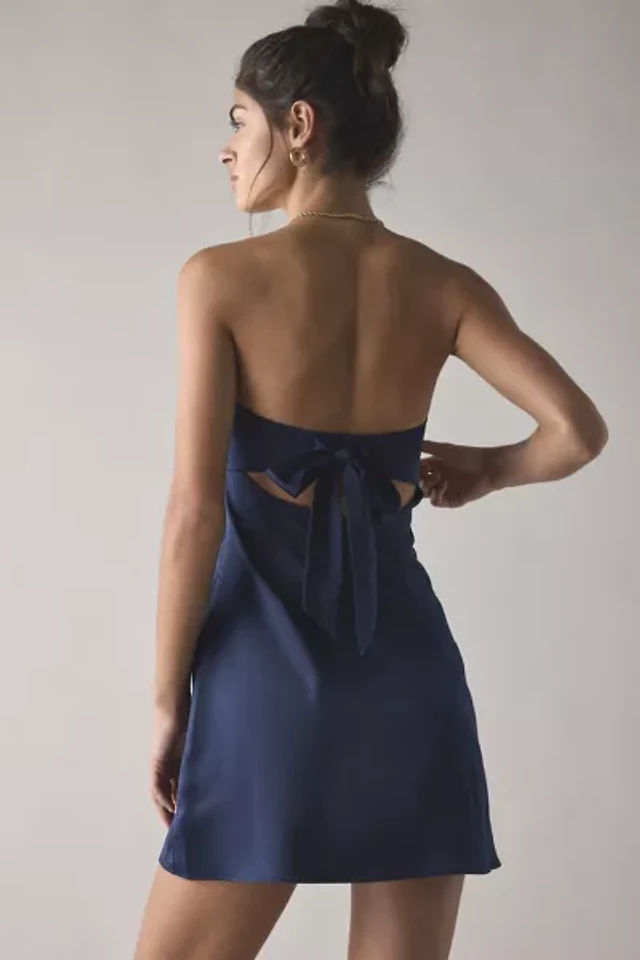 Urban Outfitters UO Laura Satin Tie-Back Bow Strapless Mini Dress | Pacific  City