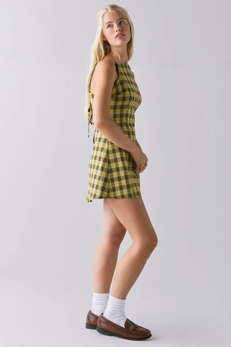 Kimchi Blue Becca Printed Open Tie-Back Fit-And-Flare Mini Dress