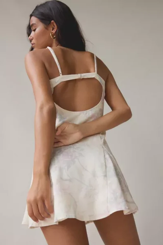open lace back dress Embroidered Open-Back Mini Dress White / Xs main image 1