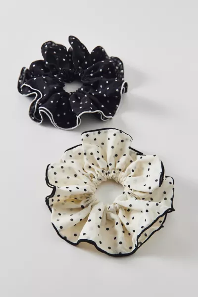 Ruffled Polka Dot Scrunchie