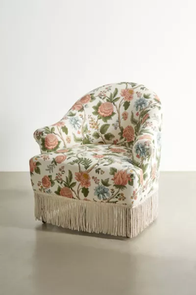 Josie Floral Fringe Lounge Chair