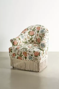 Josie Floral Fringe Lounge Chair