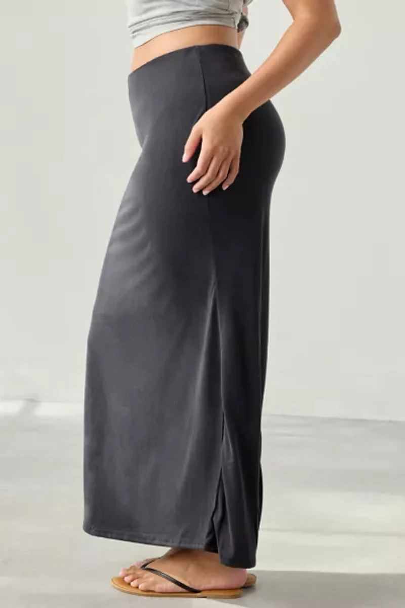 UO Harlow Cupro Low-Rise Maxi Skirt