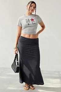 UO Harlow Cupro Low-Rise Maxi Skirt