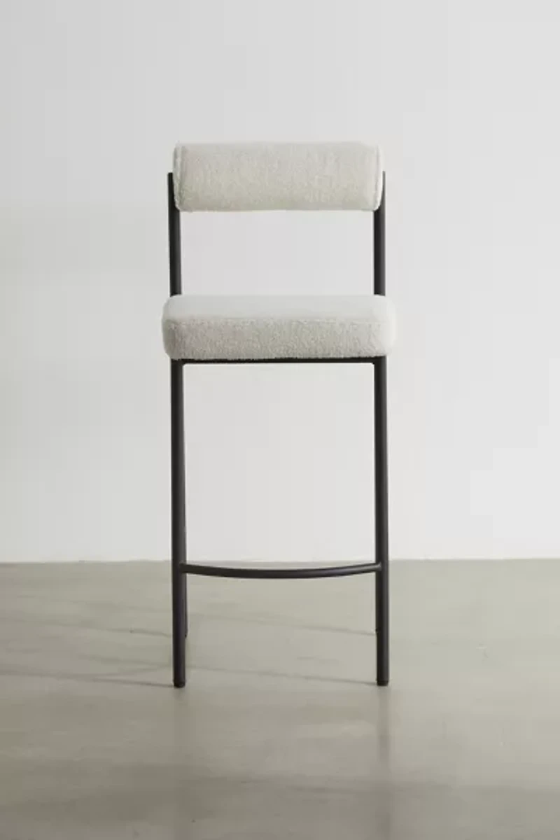 Liv Upholstered Boucle Counter Stool - Set Of 2
