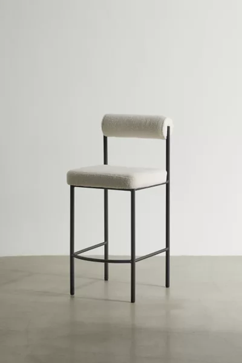 Liv Upholstered Boucle Counter Stool - Set Of 2