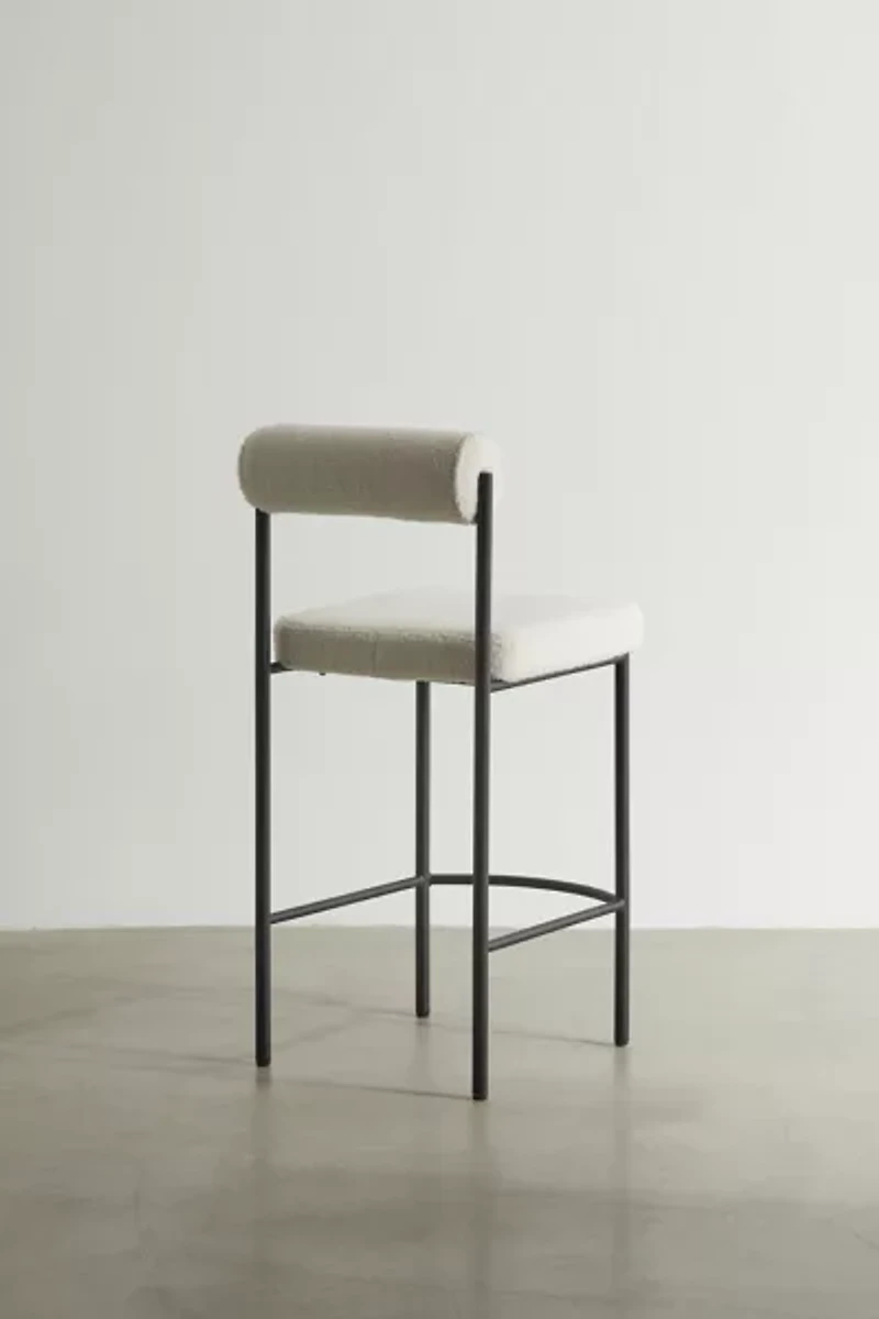 Liv Upholstered Boucle Counter Stool - Set Of 2