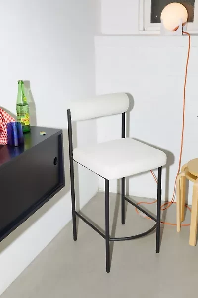 Liv Upholstered Boucle Counter Stool - Set Of 2