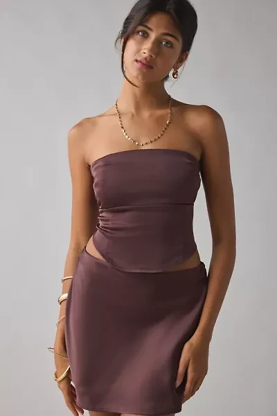 UO Clarissa Satin Keyhole Cutout Tube Top