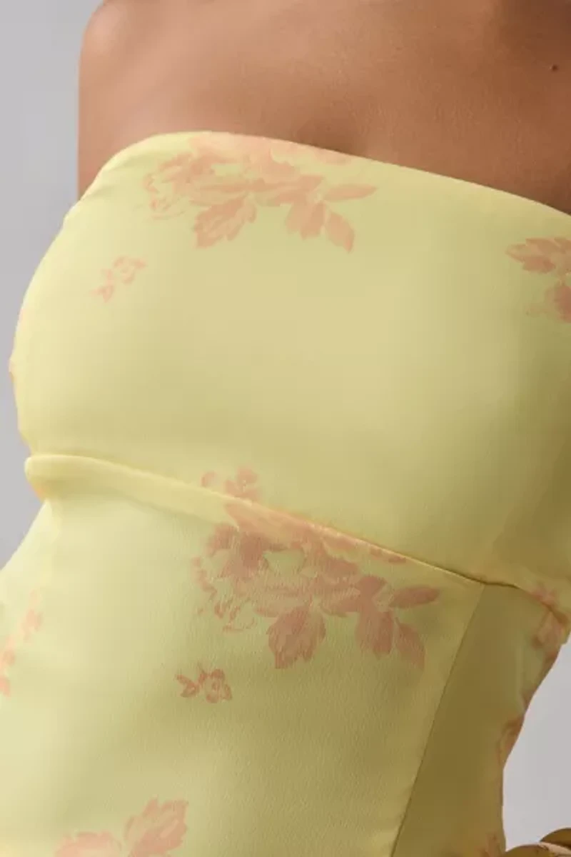 UO Clarissa Satin Keyhole Cutout Tube Top