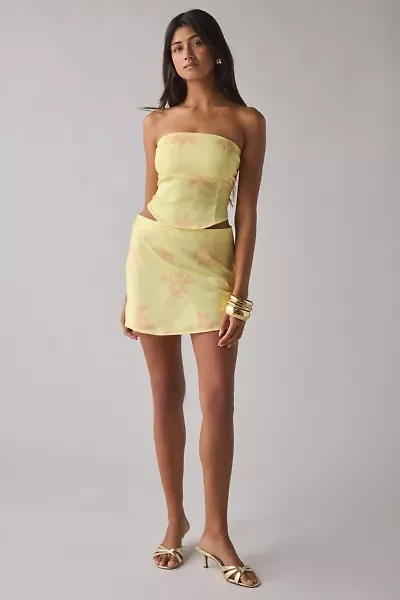 UO Clarissa Satin Keyhole Cutout Tube Top