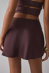UO Clarissa Satin Slip Mini Skirt