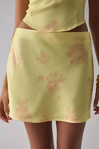 UO Clarissa Satin Slip Mini Skirt