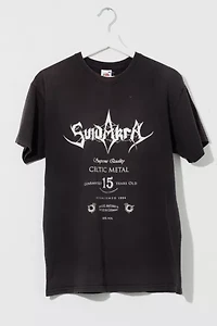 Vintage Y2K Distressed Suidakra Rock Band Black Graphic T-Shirt