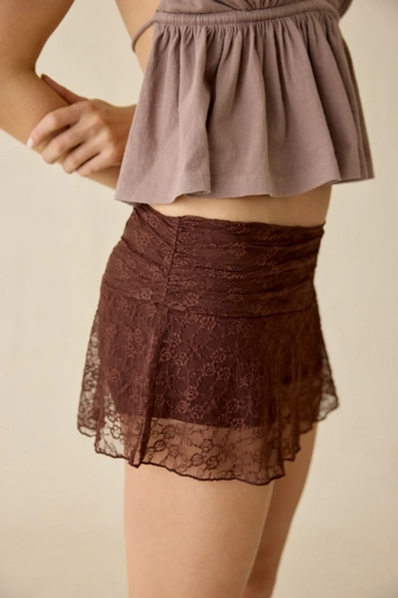 Kimchi Blue Josephina Sheer Lace Micro Mini Skort