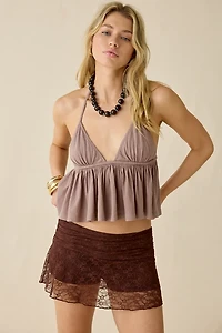 Kimchi Blue Josephina Sheer Lace Micro Mini Skort