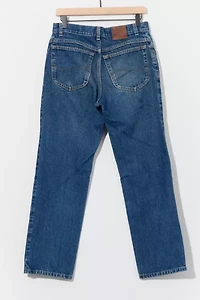 Vintage 1980s Distressed Lee Dark Blue Denim Jeans