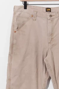 Vintage 1990s Distressed Lee Light Brown Carpenter Work Pants