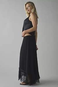 Kimchi Blue Shauna Low-Rise Semi-Sheer Lace Trim Maxi Skirt