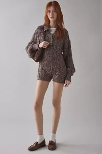 For Love & Lemons Nathalie Collared Cale Knit Romper