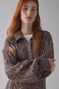 For Love & Lemons Nathalie Collared Cale Knit Romper