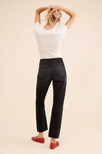 JUST BLACK DENIM High Rise Long Straight Jeans