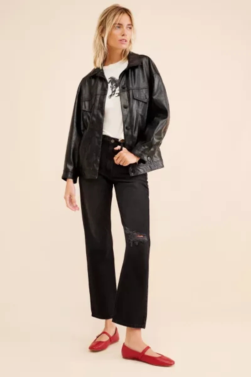 JUST BLACK DENIM High Rise Long Straight Jeans