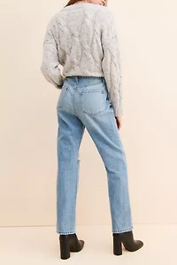 JUST BLACK DENIM High Rise Long Straight Jeans