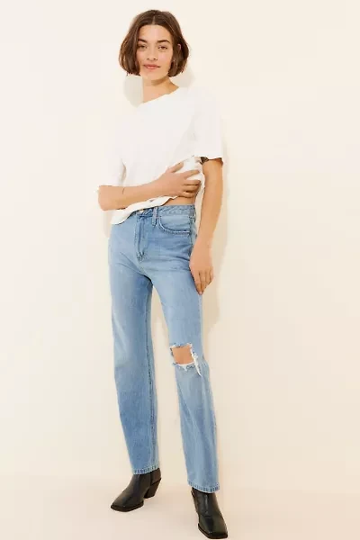 JUST BLACK DENIM High Rise Long Straight Jeans