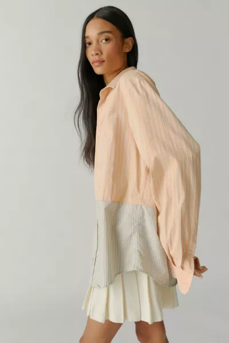 Urban Renewal Upcycled Tri-Splice Button-Down Shirt
