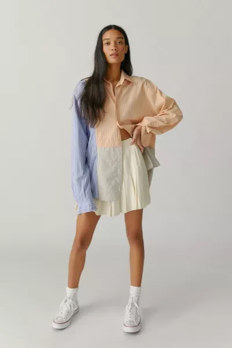 Urban Renewal Upcycled Tri-Splice Button-Down Shirt