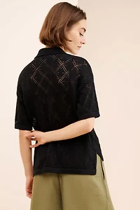 Men's Pointelle Knit Polo Shirt