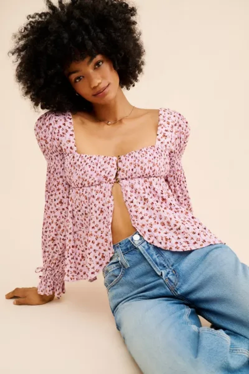 Allie Tie-Sleeve Blouse